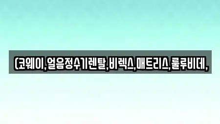 (코웨이,얼음정수기렌탈,비렉스,매트리스,룰루비데,