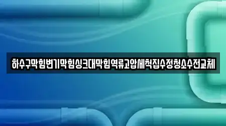 하수구막힘변기막힘싱크대막힘역류고압세척집수정청소수전교체