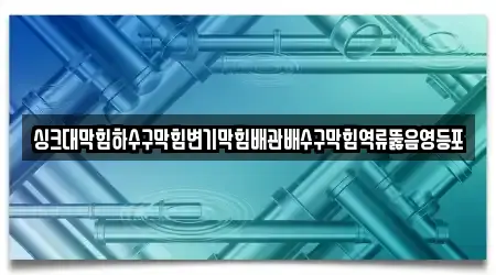 싱크대막힘하수구막힘변기막힘배관배수구막힘역류뚫음영등포