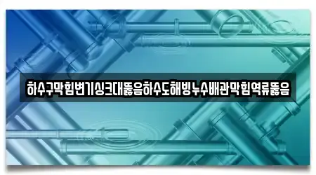 하수구막힘변기싱크대뚫음하수도해빙누수배관막힘역류뚫음
