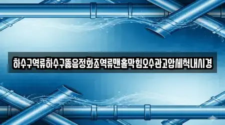 하수구역류하수구뚫음정화조역류맨홀막힘오수관고압세척내시경