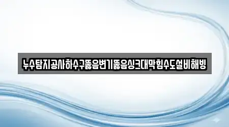 누수탐지공사하수구뚫음변기뚫음싱크대막힘수도설비해빙