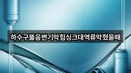 하수구뚫음변기막힘싱크대역류막혔을때