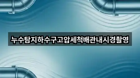누수탐지하수구고압세척배관내시경촬영