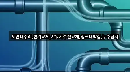 세면대수리,변기교체,샤워기수전교체,싱크대막힘,누수탐지