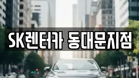 서울 종로구 인의동 렌트카 전문 SK렌터카 동대문지점